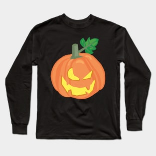 Pumpkin Smiling Design for Halloween Celebration Long Sleeve T-Shirt